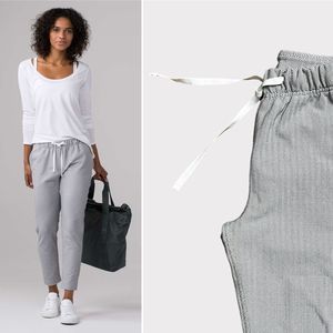 Lululemon Jet Crop Slim 4 Grey Herringbone Luon Tapered Pull On Ankle Pants